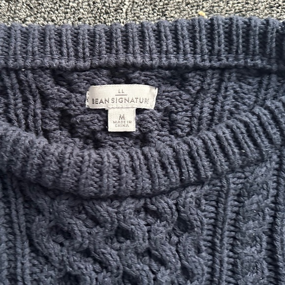 L.L.Bean Fisherman’s Sweater Tunic navy blue medium - Picture 1 of 3